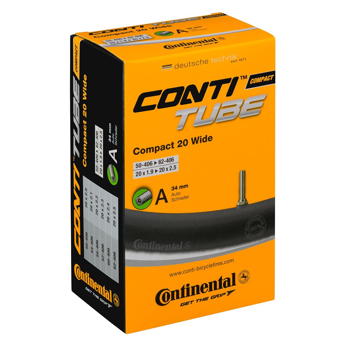 Sis&auml;rengas 20" CONTINENTAL 50/62-406 autonventtiili 40
