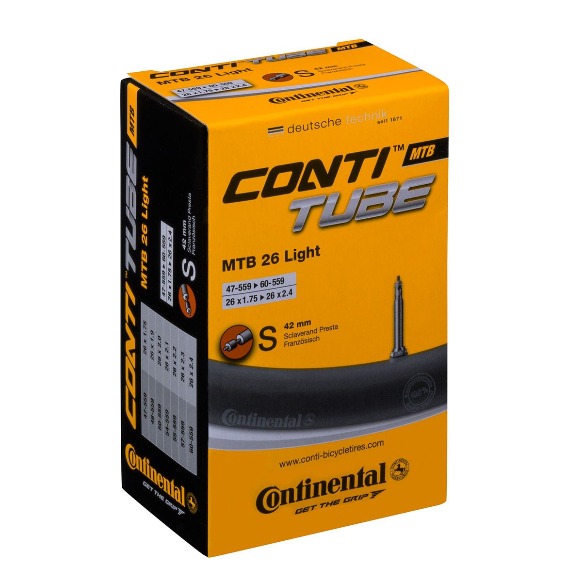 Sis&auml;rengas 26" CONTINENTAL 47/60-559 Light, prestaventtiili 42