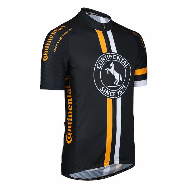 Continental lyhythihainen ajopaita, musta-keltainen, M