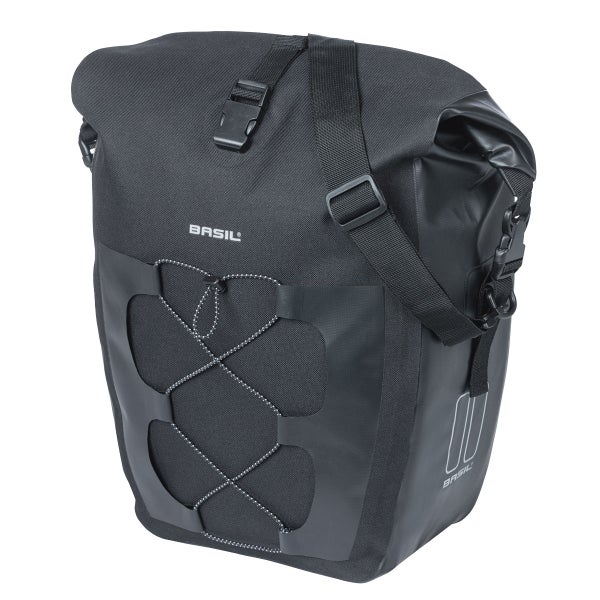 Sivulaukku BASIL Navigator Waterpoof, L koko, 25-31L, musta, vesitiivis