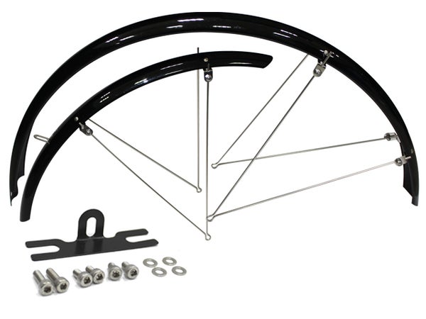 Lokasuojapari 28" CAVO, aisallinen, kiinnikkeet, musta 55mm