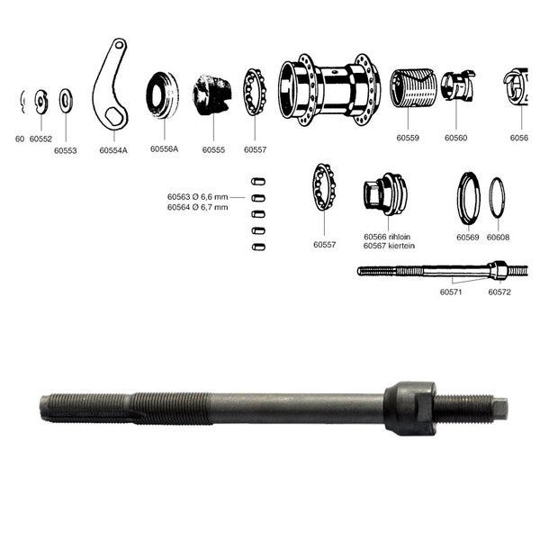 FAVORIT 1-v, akseli kartiolla