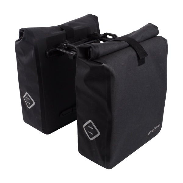 Sivulaukkupari ATRAN Travel, vedenpit&auml;v&auml;, 2x24,5l, harmaa/musta , AVS