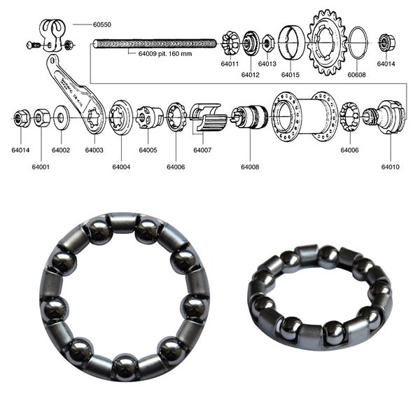 SHIMANO 1-v (CB-E110), kuularengas C