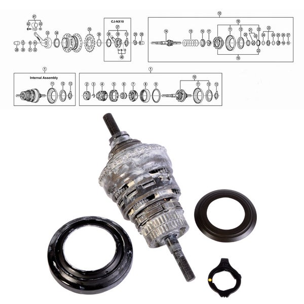 SHIMANO NEXUS 7-V (SG-7C30), sis&auml;kokoonpanosarja