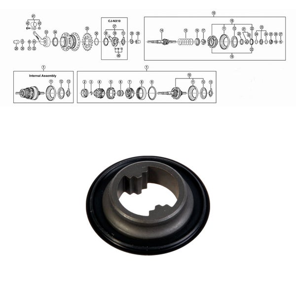 SHIMANO NEXUS 7-V (SG-7C22725/26/30), kartio oikea tiivisteell&auml;