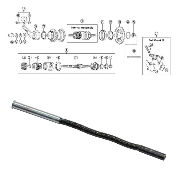SHIMANO 3-v (SG-3C40/41), ty&ouml;nt&ouml;tanko, pit. 86,85mm