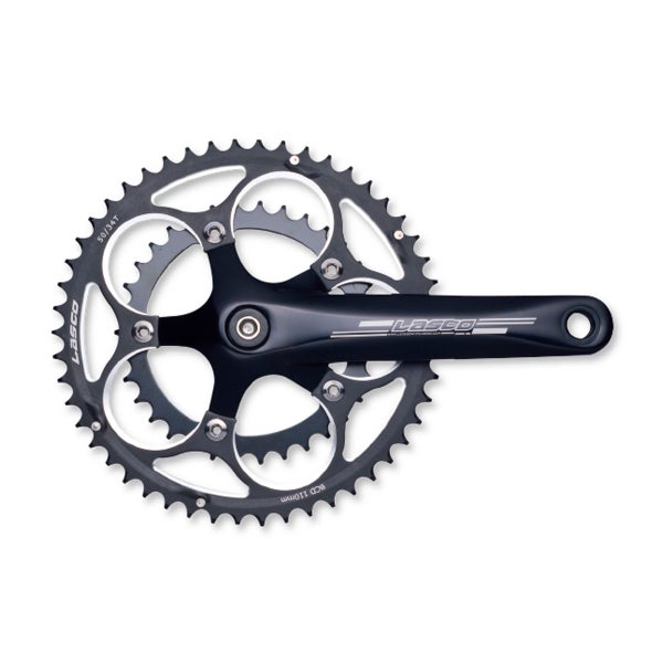 Kampipari LASCO 50/34, 172,5mm, alu, nelikantti, 110,5 mm akseli, musta