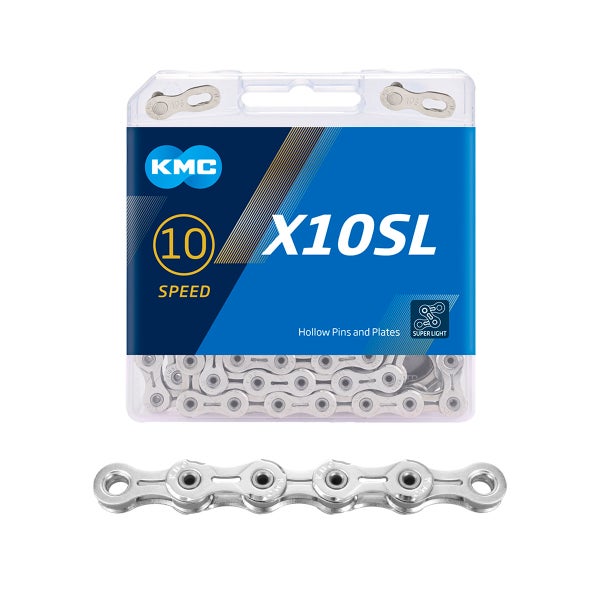 Ketju 10-v KMC X10SL Silver, 1/2 x 11/128", 114L