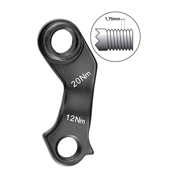 Takavaihtajan korvake UNION, GH-199, KTM, 12 mm l&auml;piakseli, kierre 1.75.