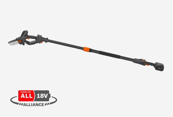 Husqvarna ASPIRE PE5-P4A PUUTARHASAHA + JATKOVARSI, mukana akku ja laturi