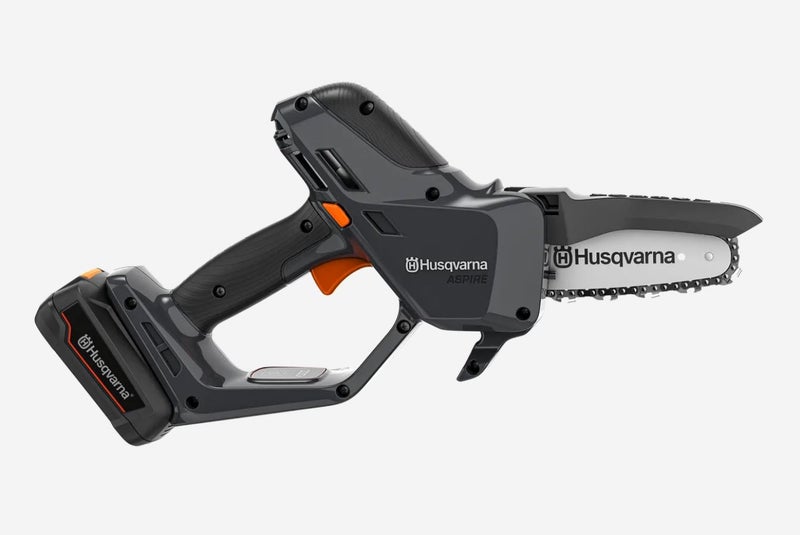 Husqvarna ASPIRE PE5-P4A PUUTARHASAHA + JATKOVARSI, mukana akku ja laturi
