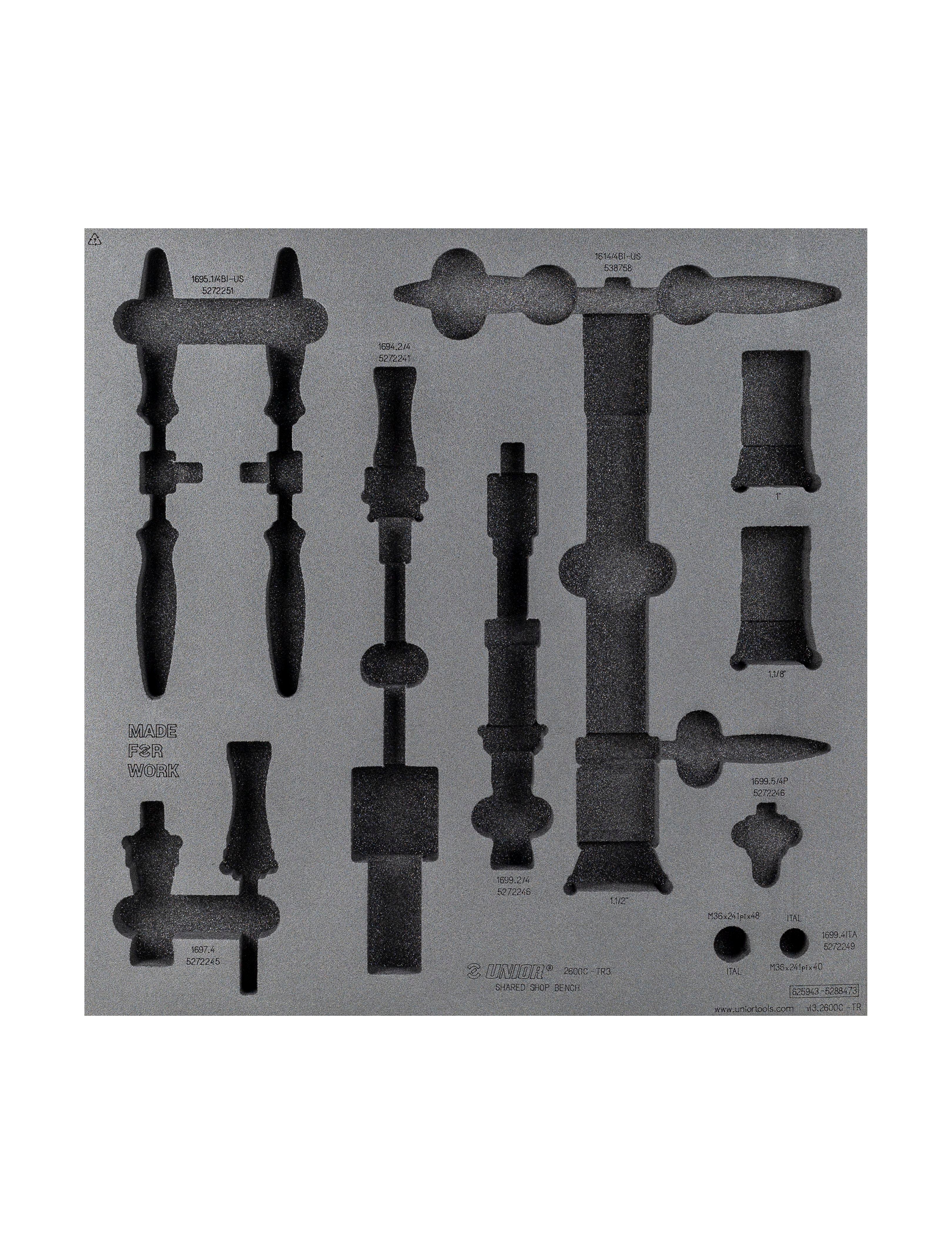 Unior Shared Bench Drawer - 3 Tool Tray - Väri: Black | Koko: 13 tool